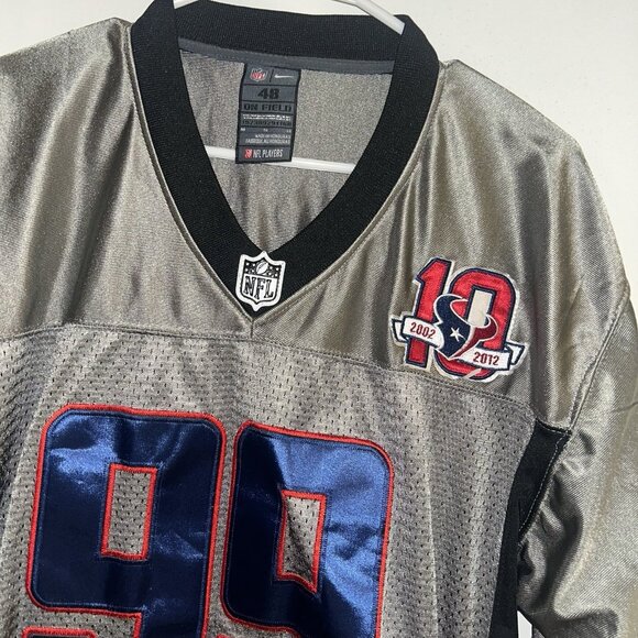 Nike Houston Texans JJ Watt #99 Gray 10 Year On Field Football Jersey Size 48 - Picture 3 of 8